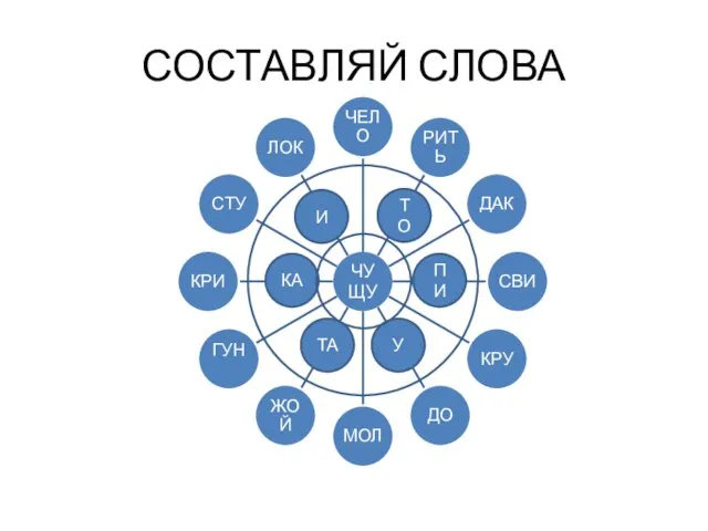 СОСТАВЛЯЙ СЛОВА И ТО ПИ КА ТА У