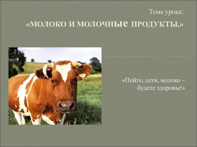 Презентация на тему Молоко и молочные продукты