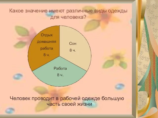 Какое значение имеют различные виды одежды для человека? Человек проводит в рабочей