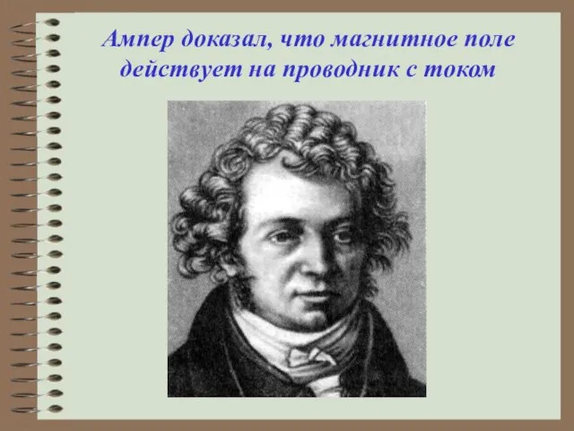 Ампер доказал, что магнитное поле действует на проводник с током