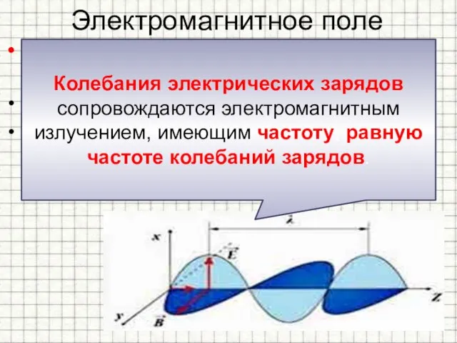 Электромагнитное поле Источниками электромагнитного поля могут быть: - движущийся магнит; - электрический