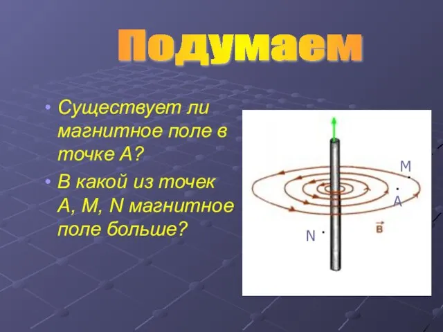 Существует ли магнитное поле в точке А? В какой из точек А,