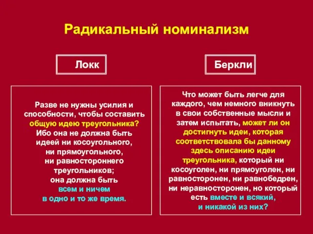 Радикальный номинализм Что может быть легче для каждого, чем немного вникнуть в