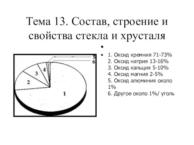 Презентация на тему Состав, строение и свойства стекла и хрусталя