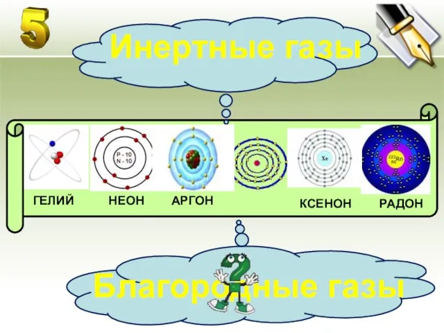 Инертные газы Благородные газы гелий радон аргон неон ксенон