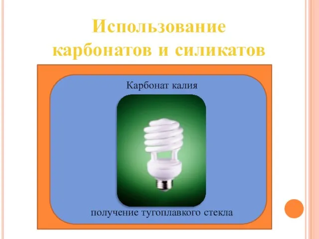 Использование карбонатов и силикатов Карбонат калия получение тугоплавкого стекла