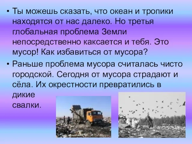 Ты можешь сказать, что океан и тропики находятся от нас далеко. Но