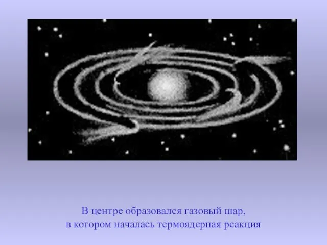 В центре образовался газовый шар, в котором началась термоядерная реакция