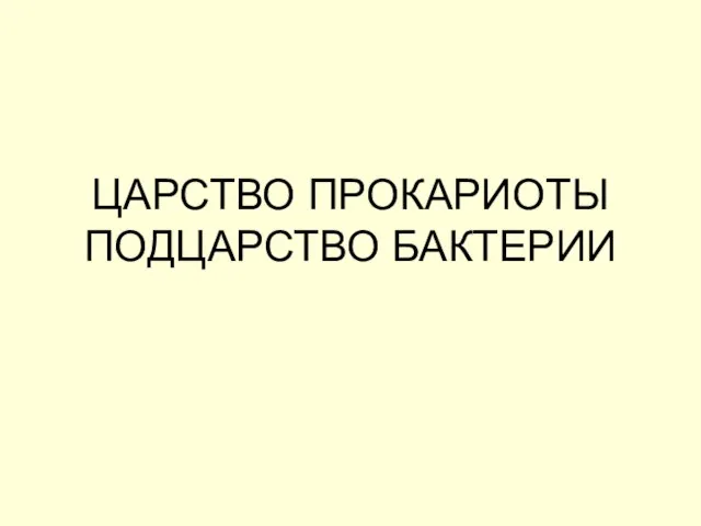 Презентация на тему ЦАРСТВО ПРОКАРИОТЫ ПОДЦАРСТВО БАКТЕРИИ