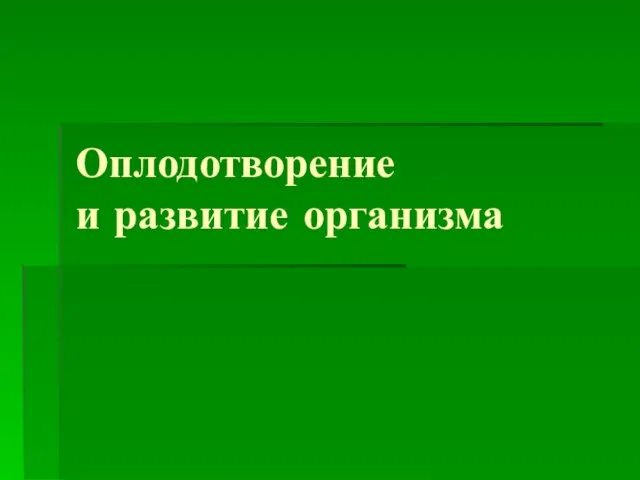 Презентация на тему Оплодотворение и развитие организма