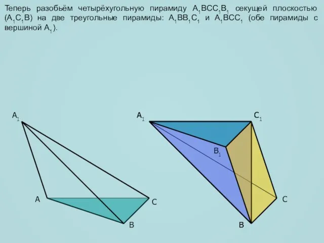 A C B1 A1 C1 C A1 B B Теперь разобьём четырёхугольную