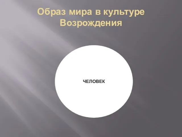 Образ мира в культуре Возрождения ЧЕЛОВЕК