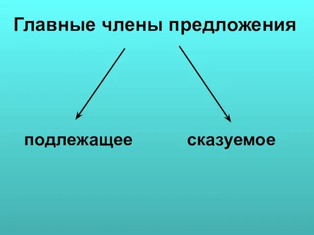 Главные члены предложения подлежащее сказуемое