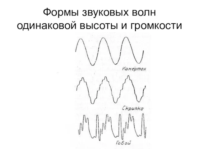 Формы звуковых волн одинаковой высоты и громкости