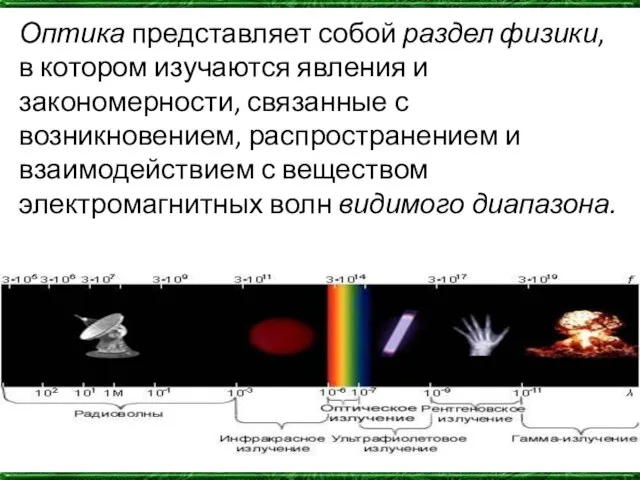 Оптика представляет собой раздел физики, в котором изучаются явления и закономерности, связанные