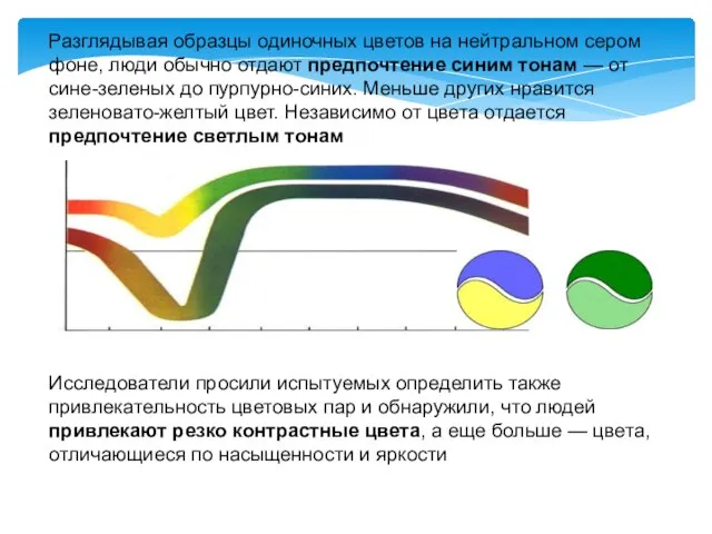 Разглядывая образцы одиночных цветов на нейтральном сером фоне, люди обычно отдают предпочтение