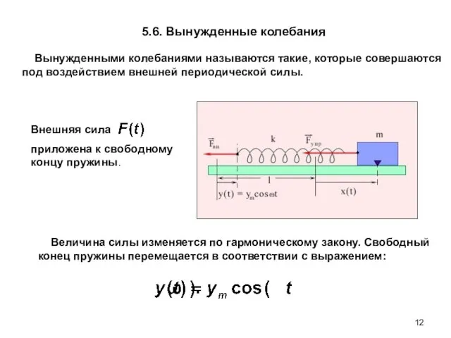 5.6. Вынужденные колебания Вынужденными колебаниями называются такие, которые совершаются под воздействием внешней