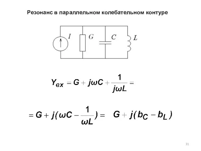 Резонанс в параллельном колебательном контуре