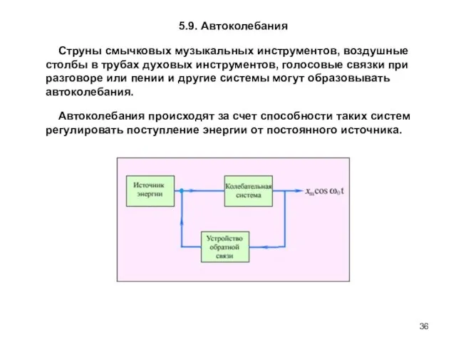 Струны смычковых музыкальных инструментов, воздушные столбы в трубах духовых инструментов, голосовые связки