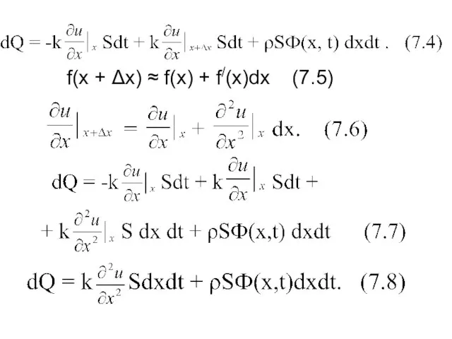 f(x + Δx) ≈ f(x) + f/(x)dx (7.5)