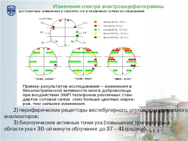 2) периферические рецепторы вестибулярного, слухового и зрительного анализаторов; 3) биологические активные точки