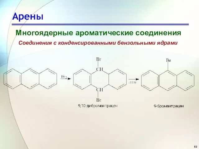 Арены Многоядерные ароматические соединения Соединения с конденсированными бензольными ядрами
