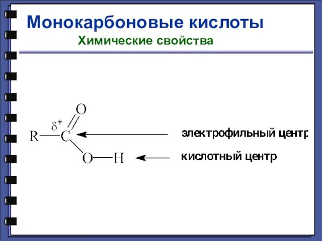 Монокарбоновые кислоты Химические свойства