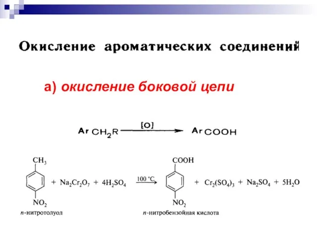 а) окисление боковой цепи