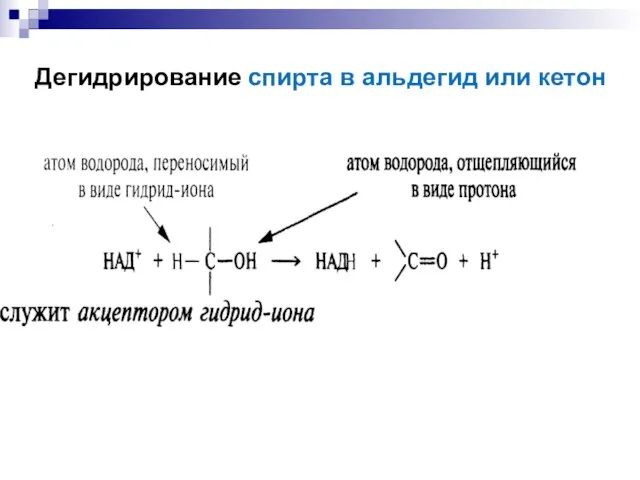 Дегидрирование спирта в альдегид или кетон