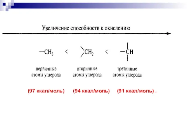 (97 ккал/моль) (94 ккал/моль) (91 ккал/моль) .