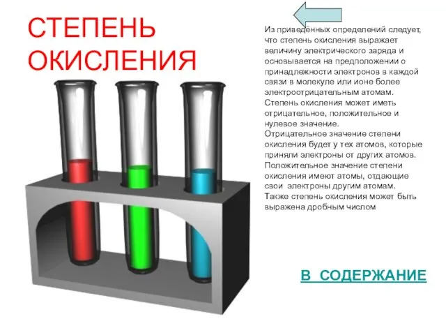 СТЕПЕНЬ ОКИСЛЕНИЯ Из приведённых определений следует, что степень окисления выражает величину электрического