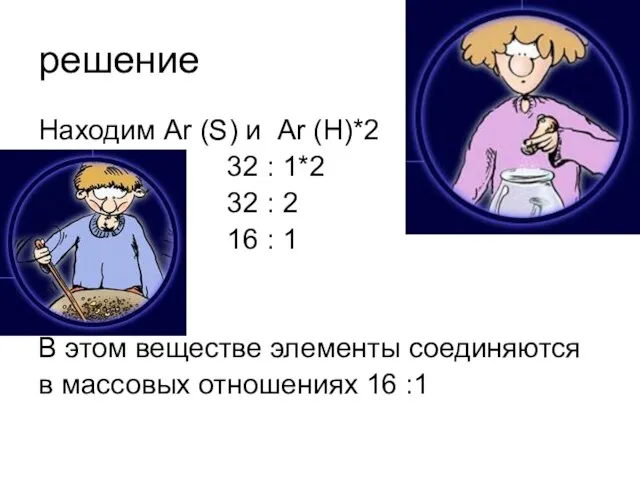 решение Находим Ar (S) и Ar (H)*2 32 : 1*2 32 :