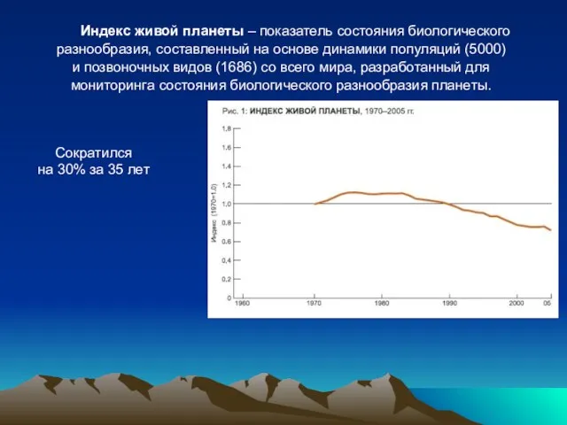 Индекс живой планеты – показатель состояния биологического разнообразия, составленный на основе динамики