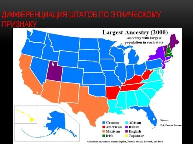 Дифференциация штатов по этническому признаку