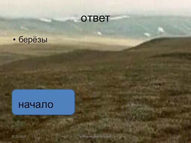 ответ берёзы автор:вадим глушков начало