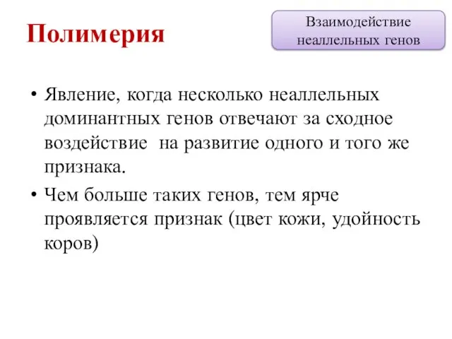 Явление, когда несколько неаллельных доминантных генов отвечают за сходное воздействие на развитие