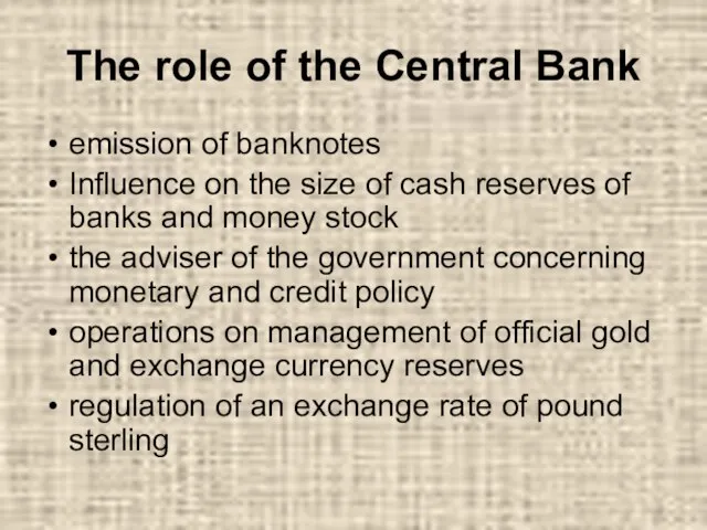 The role of the Central Bank emission of banknotes Influence on the