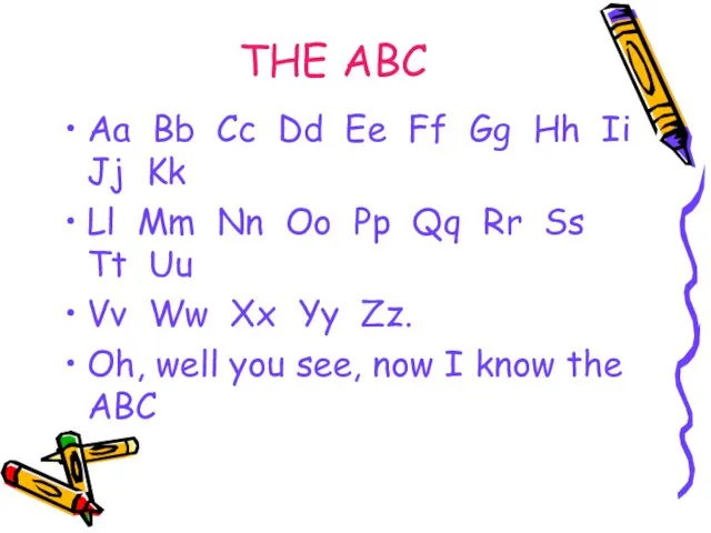 THE ABC Aa Bb Cc Dd Ee Ff Gg Hh Ii Jj