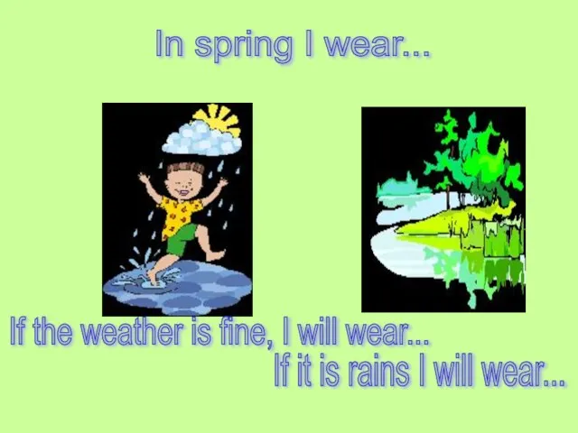 In spring I wear... If it is rains I will wear... If