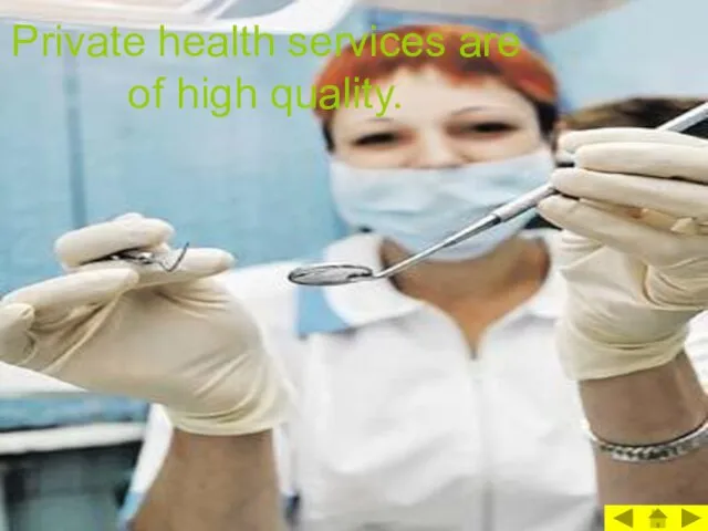 Private health services are of high quality.