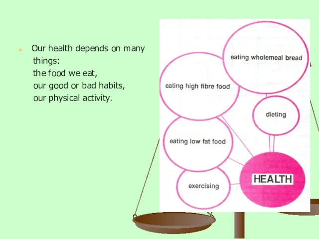 Our health depends on many things: the food we eat, our good