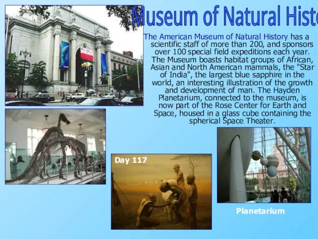 The American Museum of Natural History has a scientific staff of more