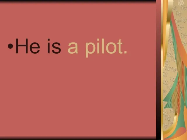 He is a pilot.