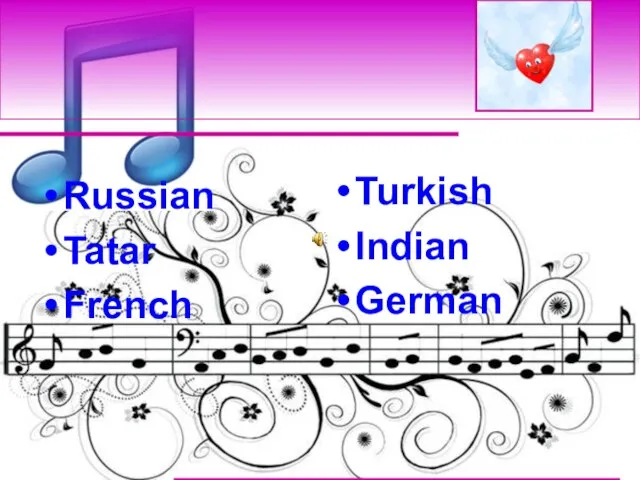 Russian Tatar French Turkish Indian German
