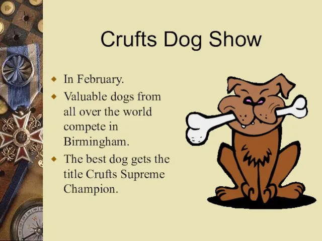 Crufts Dog Show In February. Valuable dogs from all over the world