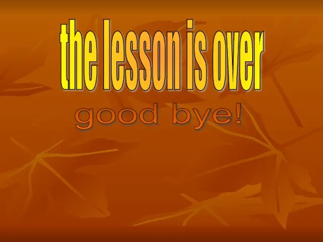 the lesson is over good bye!