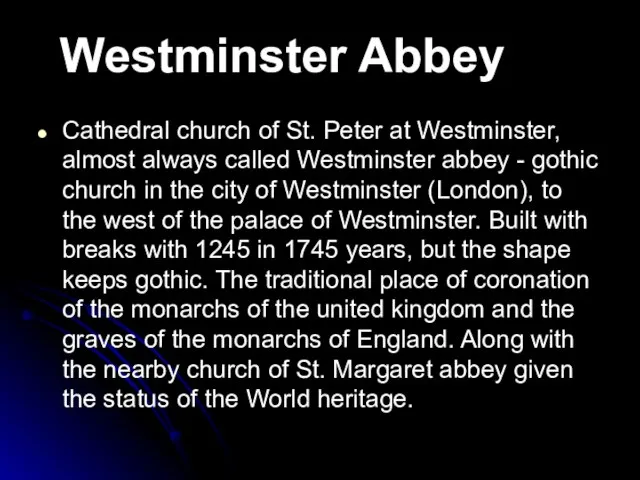 Cathedral church of St. Peter at Westminster, almost always called Westminster abbey