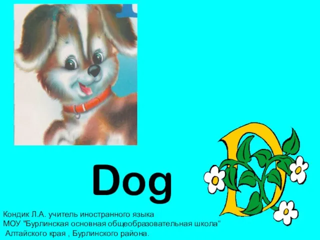 Dog Кондик Л.А. учитель иностранного языка МОУ "Бурлинская основная общеобразовательная школа“ Алтайского края , Бурлинского района.