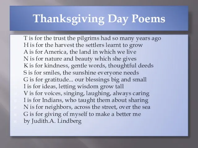 Thanksgiving Day Poems T is for the trust the pilgrims had so