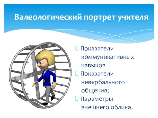 Показатели коммуникативных навыков Показатели невербального общения; Параметры внешнего облика. Валеологический портрет учителя